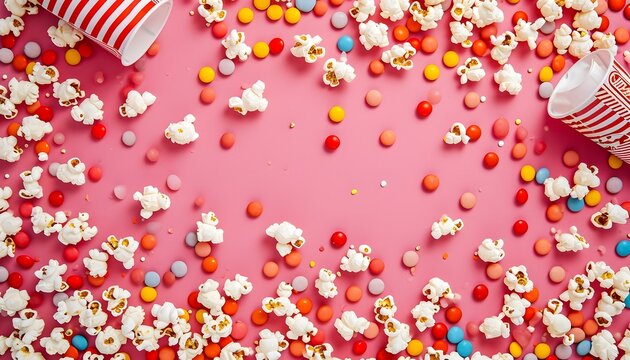 popcorn and candy movie background