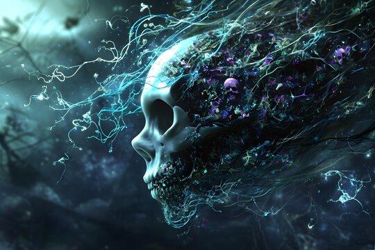 skull life and death background 