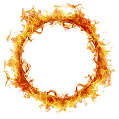 circle fire isolated on white.