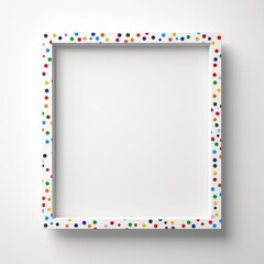 Obraz premium Colorful confetti frame for birthday party, celebration event decor or invitation design