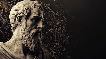 Greek Philosopher Pythagoras Illustration -Father Of Geometry - obrazy, fototapety, plakaty
