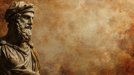 Pythagoras Philosophy Customizable Statue - Empty Grunge Background
