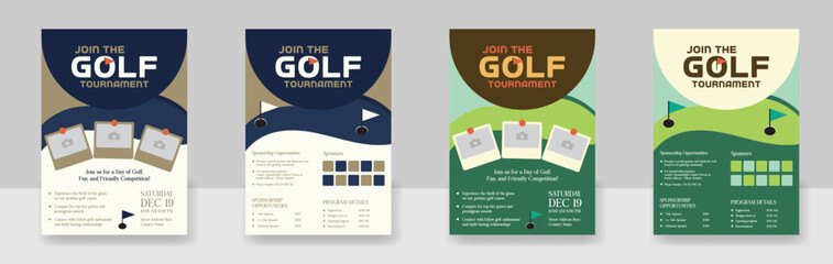 Golf Flyer Vector layout design template for sport event, golf game flyer and magazine cover vector Design - obrazy, fototapety, plakaty