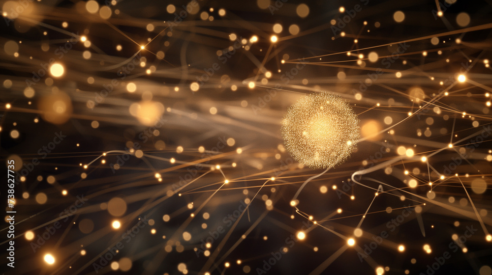 Wall mural the quantum realm, quantum particles, quantum computing, galaxy-like. generative ai