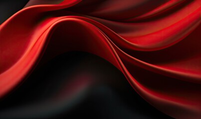 Waves of Crimson and Ebony Flowing on a Dark Canvas