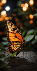 Fototapeta na wymiar butterfly, flowers, spring, nectar, colorful, night scene