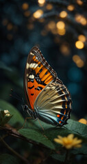 butterfly, flowers, spring, nectar, colorful, night scene