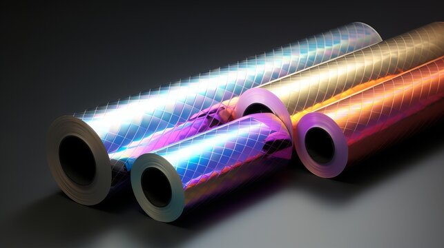 Rolls of holographic foil metallic material