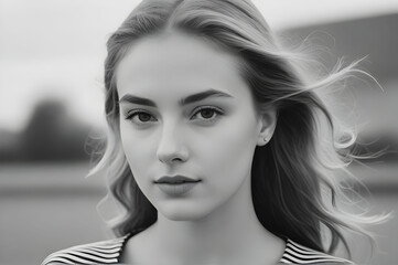 Naklejka premium Close up portrait of a woman 