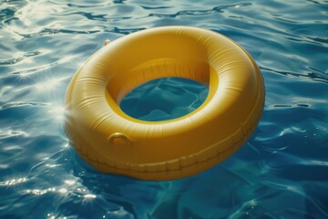 An inflatable raft floating peacefully in a pool. Perfect for summer fun and relaxation