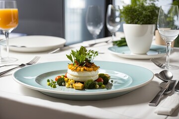 Vegan salad on the plate