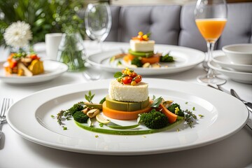 Vegan salad on the plate