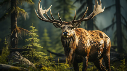 A Golden Hour Portrait of a Moose in Yellowstone