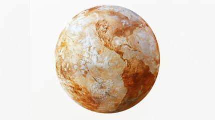 desert earth globe made of sand on white background, drought, global warming, plastic waste, ecology, nature suffering human impact, CSR, fossil fuel