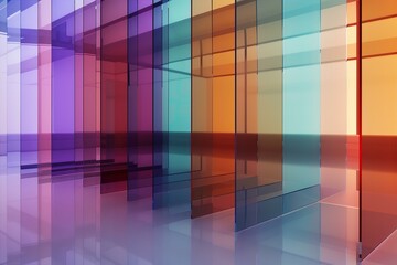 3d rendering gradient multilayer glass background