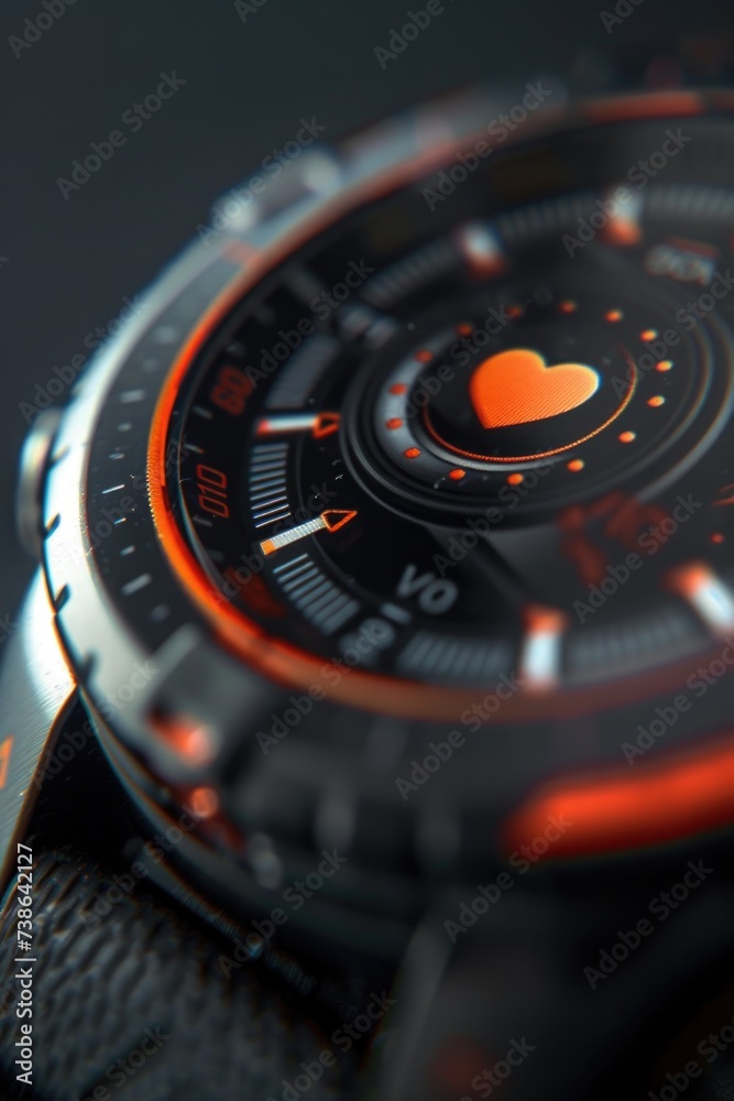 Poster a detailed view of a watch on a wrist. suitable for time management concepts