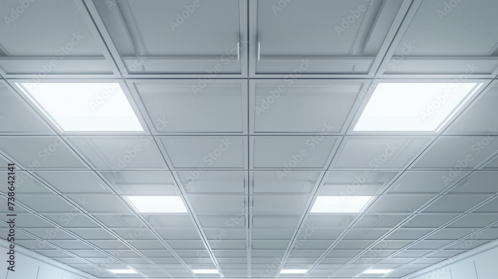Aufkleber a room with multiple lights illuminating the ceiling. ideal for interior design or architectural con