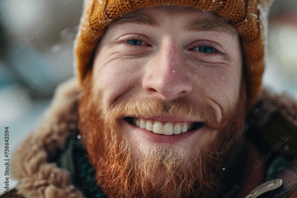 Aufkleber A man with a beard wearing a hat. Versatile image suitable for various uses