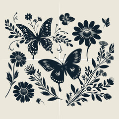 Butterfly SVG Bundle, Butterfly vector silhouette bundle file
