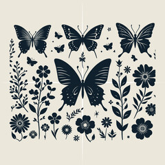 Butterfly SVG Bundle, Butterfly vector silhouette bundle file