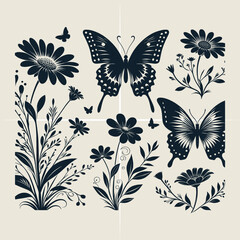 Fototapeta premium Butterfly SVG Bundle, Butterfly vector silhouette bundle file