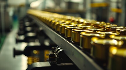 assembly line for canned goods - obrazy, fototapety, plakaty