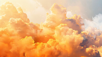 Orange clouds. Clouds with transparent background