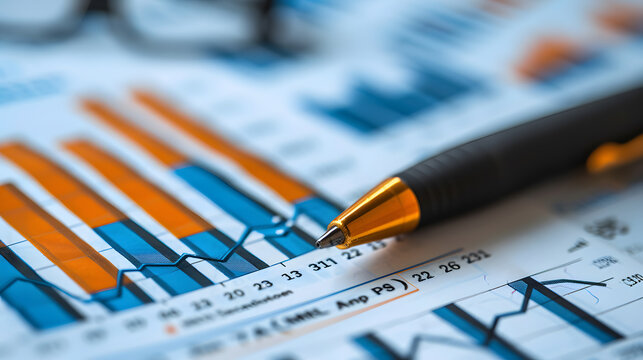 Gain financial insights with this photograph displaying detailed financial charts and graphs. It's an ideal choice for projects related to finance, investment, and market analysis.
