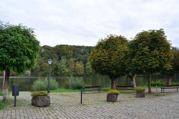 caldera lake Ulmener Maar in autumn