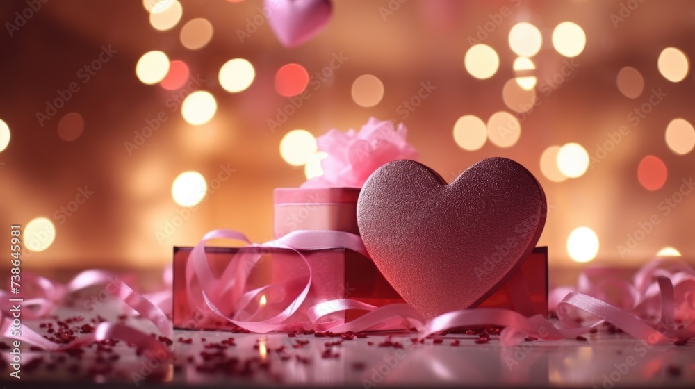Aufkleber A heart shaped object is pictured sitting on top of a table. Suitable for various occasions and themes