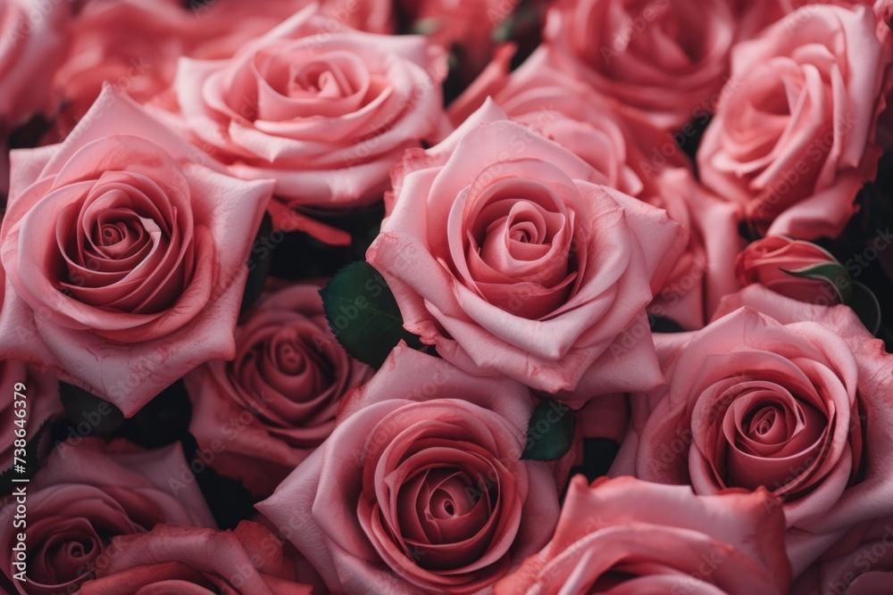 Poster a close-up view of a bunch of pink roses. perfect for adding a touch of elegance and beauty to any p