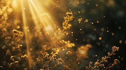 Naklejka premium Bright sunlight illuminating colorful flowers, perfect for nature backgrounds