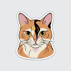 cute cat head cartoon vector on white background
