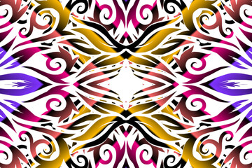 Beautiful abstract design of batik ethnic dayak borneo pattern 