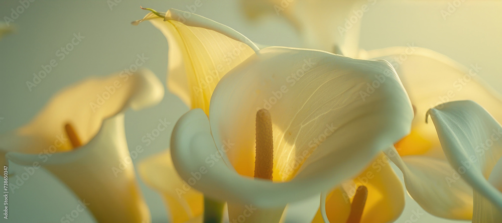 Poster a beautiful arrangement of white flowers in a vase. perfect for adding a touch of elegance to any sp