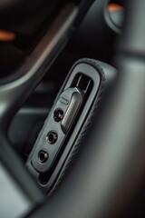 A detailed close-up of a car door handle. This image can be used to showcase car accessories, automotive technology, or for articles related to car maintenance