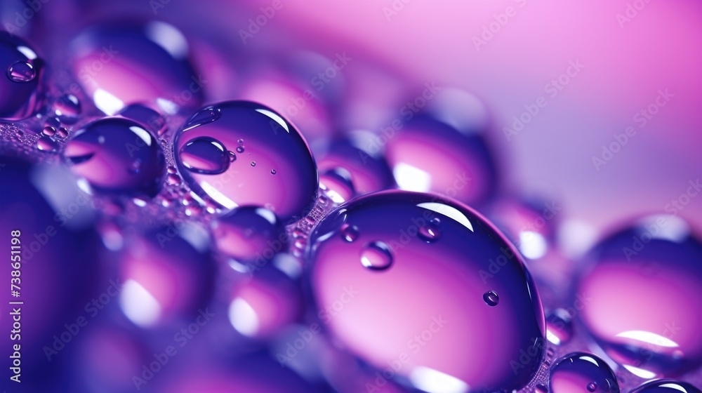 Poster A detailed close-up of a bunch of purple bubbles. This image can be used to add a playful and vibrant touch to various projects