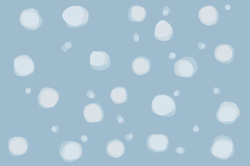 手書き風の雪模様の背景 横