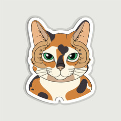 Obraz premium cute cat head cartoon vector on white background 