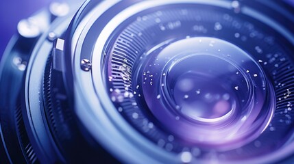 Detailed close up of a camera lens, perfect for photography enthusiasts