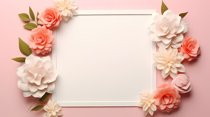 Flower frame with decorative flowers, decorative flower background pattern, floral border background