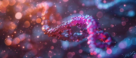 Details with the human DNA double helix. AI generated