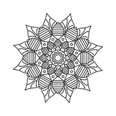 Decorative floral Mandala illustration with line art design