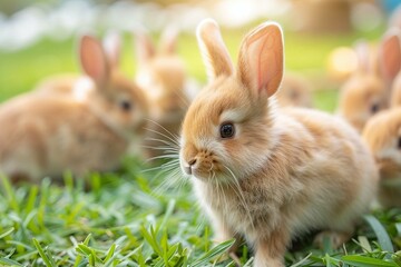 Fototapeta premium rabbit on grass