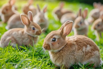 Fototapeta premium rabbit on the grass
