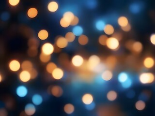 Obraz premium Golden and blue bokeh lights create a dreamy atmosphere