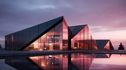 Rolgordijnen Modern abstract style cube shape building exterior © xuan