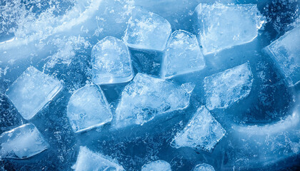 Obraz premium Closeup of blue ice background