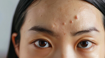 Acne on forehead