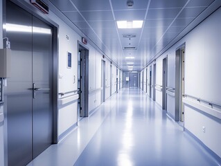 Clean Hospital Corridor Perspective